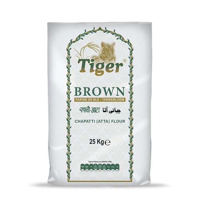 Farine de Chapatti (Atta) Tiger Brown 25kg