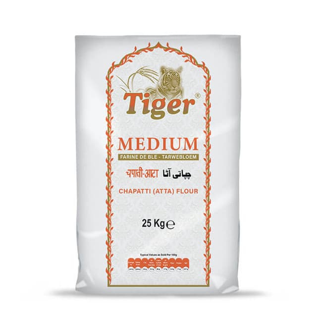 Farine Tiger Medium Chapatti (Atta) 25kg