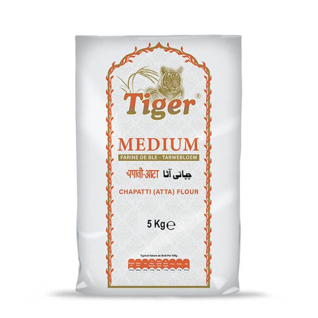 Farine de Chapatti (Atta) moyenne Tiger 5kg